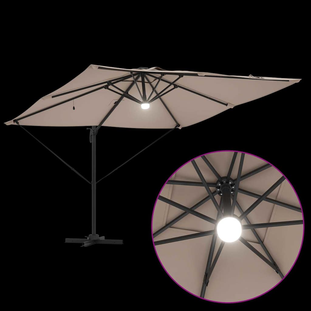Roma Parasol Taupe 286 x 284 x 270 cm Aluminium en Polyester is nu te koop bij PeponiXL, paradijselijk wonen!