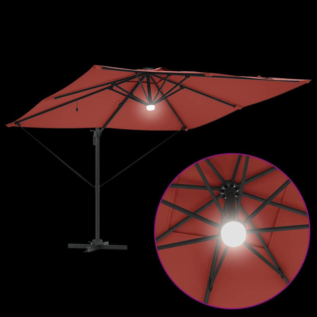 Roma Parasol Rood 286 x 284 x 270 cm Aluminium en Polyester is nu te koop bij PeponiXL, paradijselijk wonen!