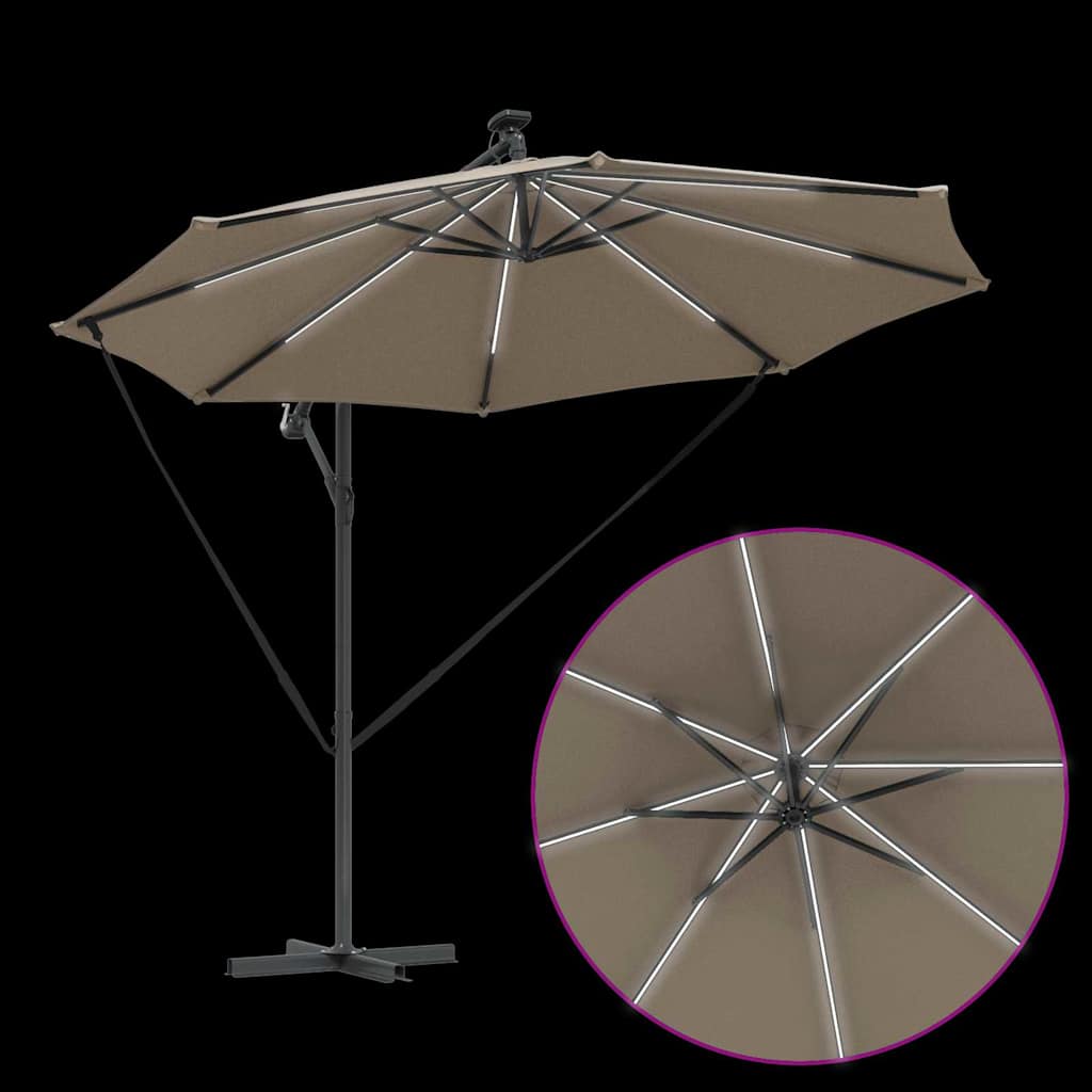 Parasol Taupe 294 x 294 x 248 cm Polyester en Aluminium is nu te koop bij PeponiXL, paradijselijk wonen!