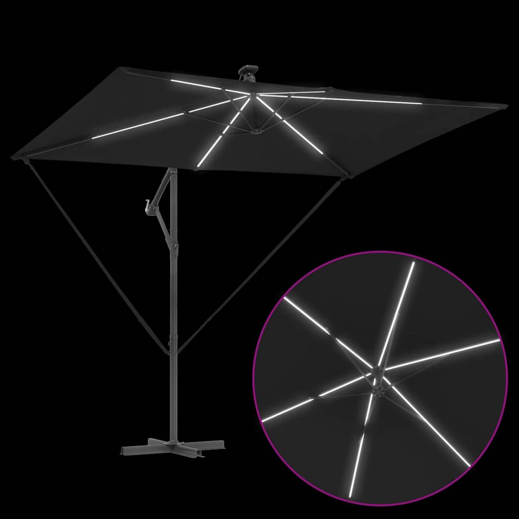 Parasol Zwart 294 x 200 x 270 cm Polyester en Aluminium is nu te koop bij PeponiXL, paradijselijk wonen!