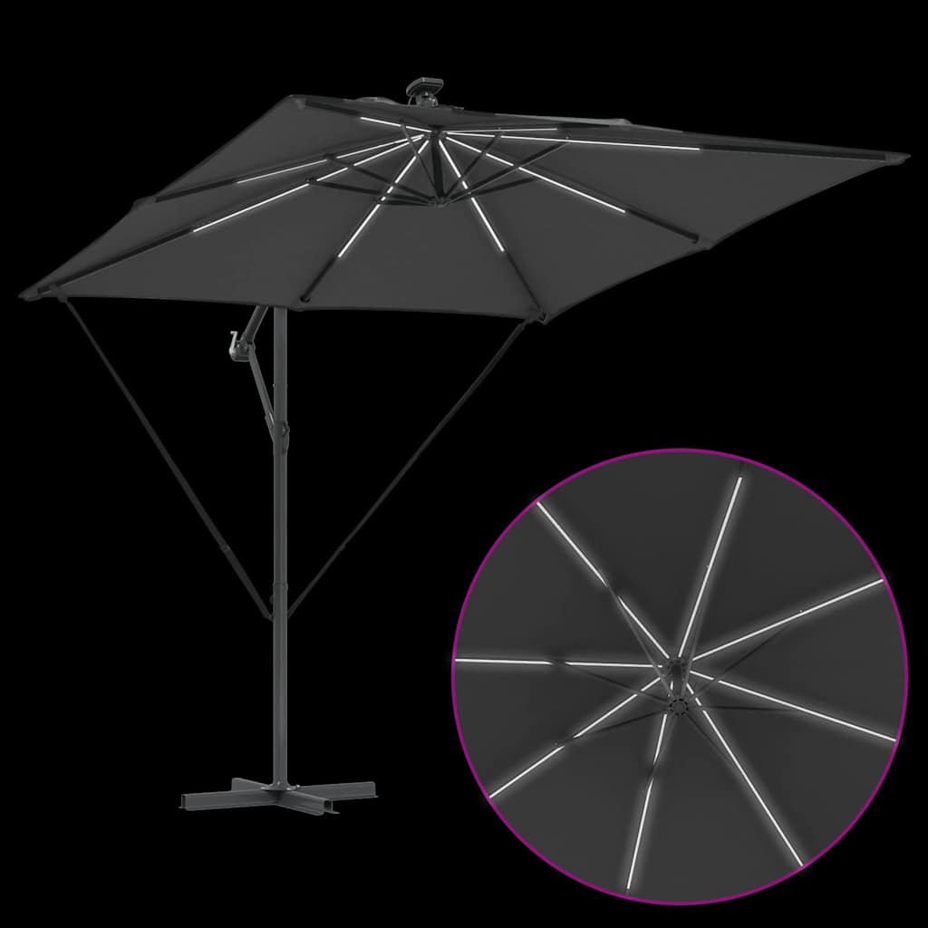 Parasol Antraciet 249 x 249 x 250 cm Polyester en Aluminium is nu te koop bij PeponiXL, paradijselijk wonen!