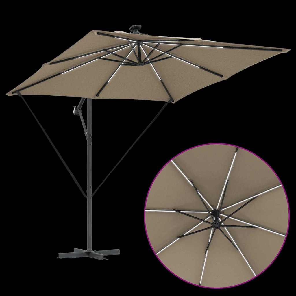 Parasol Taupe 249 x 249 x 250 cm Polyester en Aluminium is nu te koop bij PeponiXL, paradijselijk wonen!
