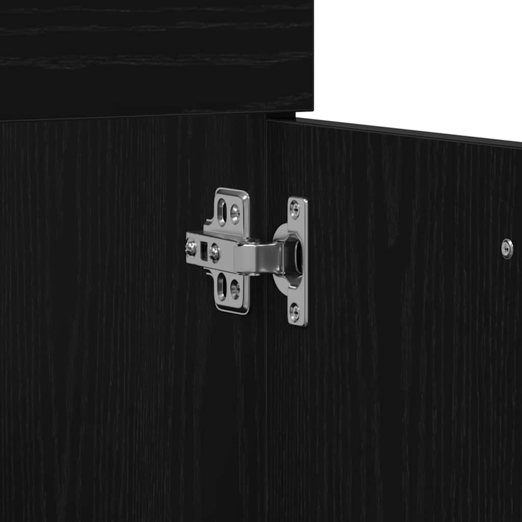 Badkamermeubelset Wandgemonteerd 4 pcs Zwart Eiken Bewerkt hout is nu te koop bij PeponiXL, paradijselijk wonen!