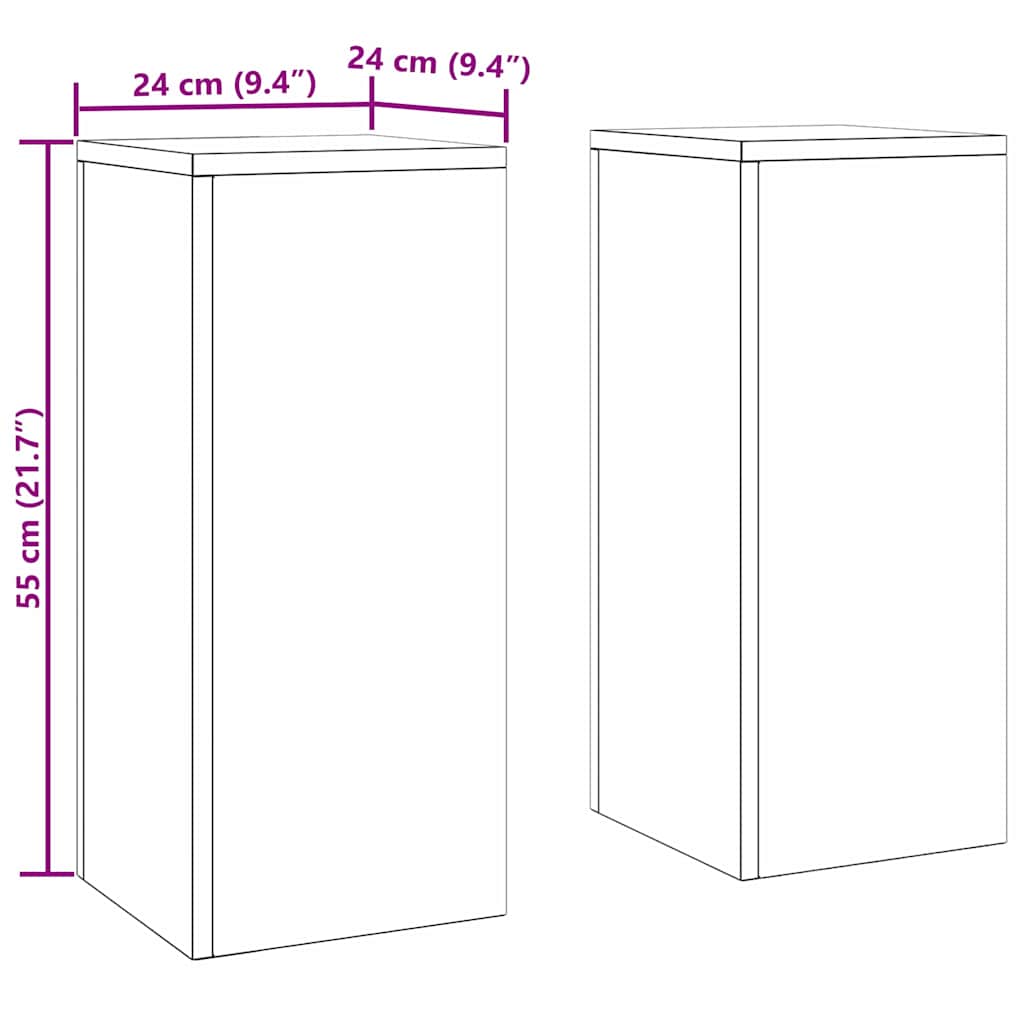 Plantenstandaard 2 pcs Zilver 24 x 24 x 55 cm Roestvrij staal is nu te koop bij PeponiXL, paradijselijk wonen!