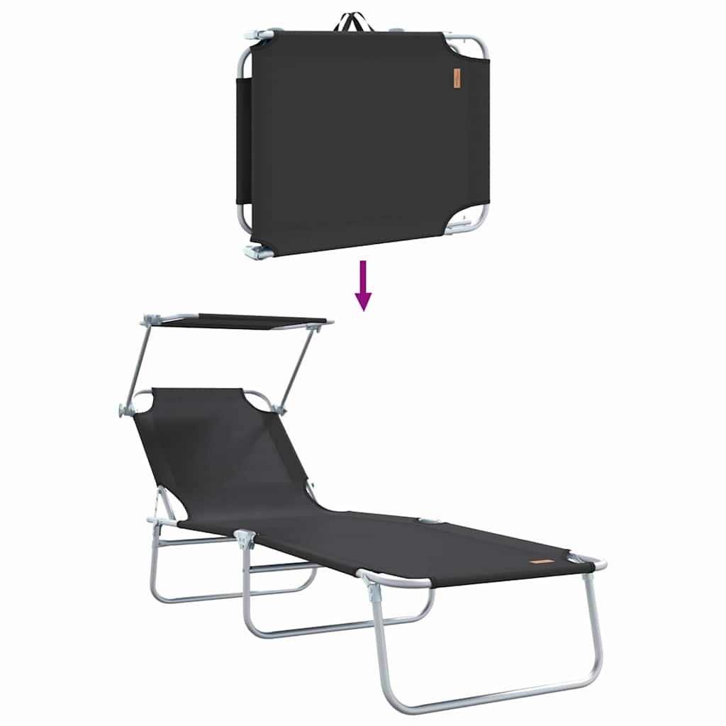 Ligstoel 2 pcs Zwart 58 x 188 x 77cm Polyester is nu te koop bij PeponiXL, paradijselijk wonen!
