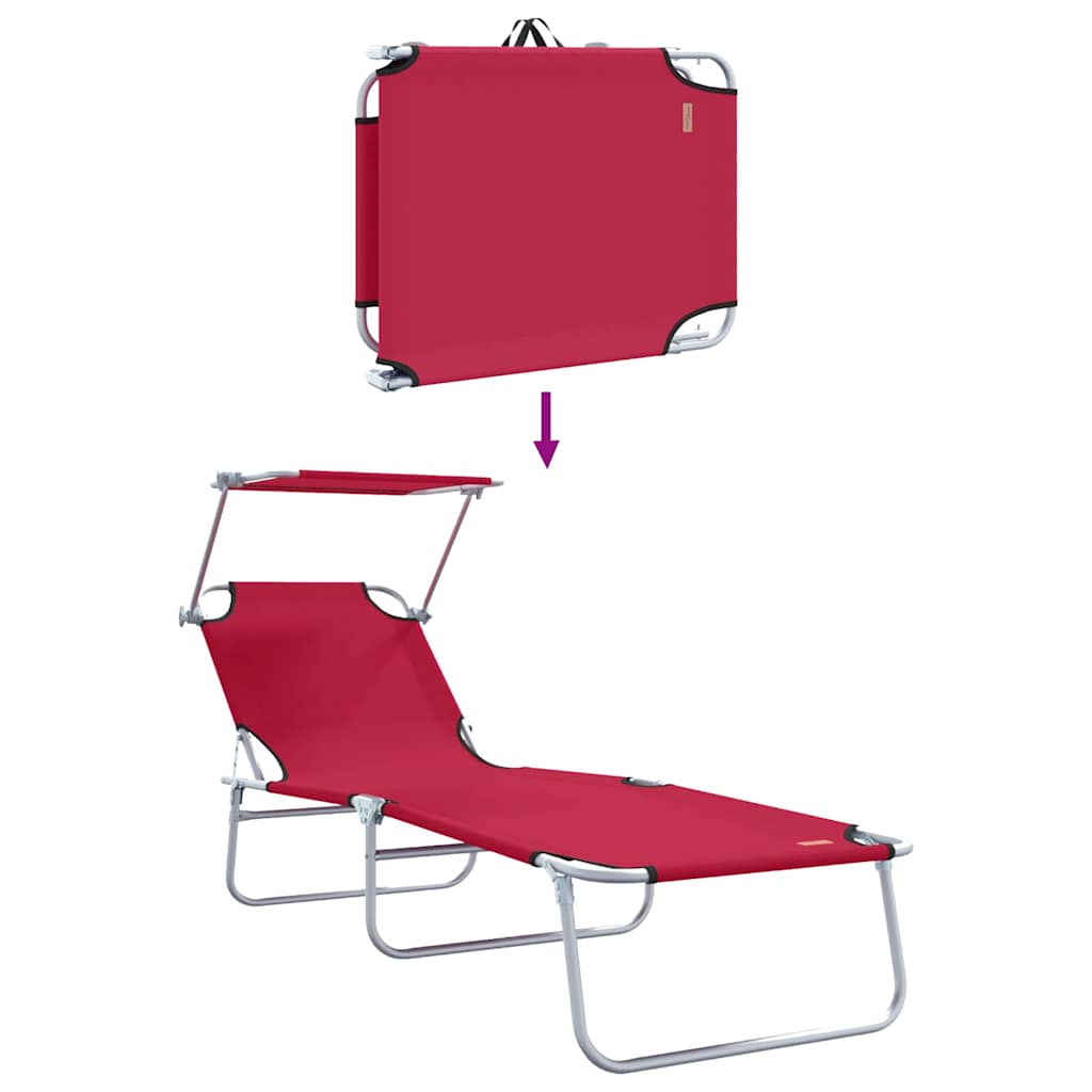 Ligstoel 2 pcs Rood 58 x 188 x 77cm Polyester is nu te koop bij PeponiXL, paradijselijk wonen!