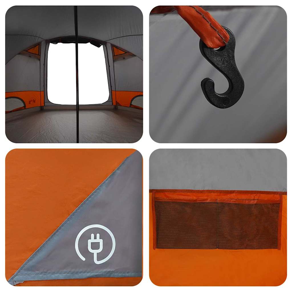 Dome Tent 4-Person met dak Grijs en Oranje 505 x 450 x 248 cm is nu te koop bij PeponiXL, paradijselijk wonen!