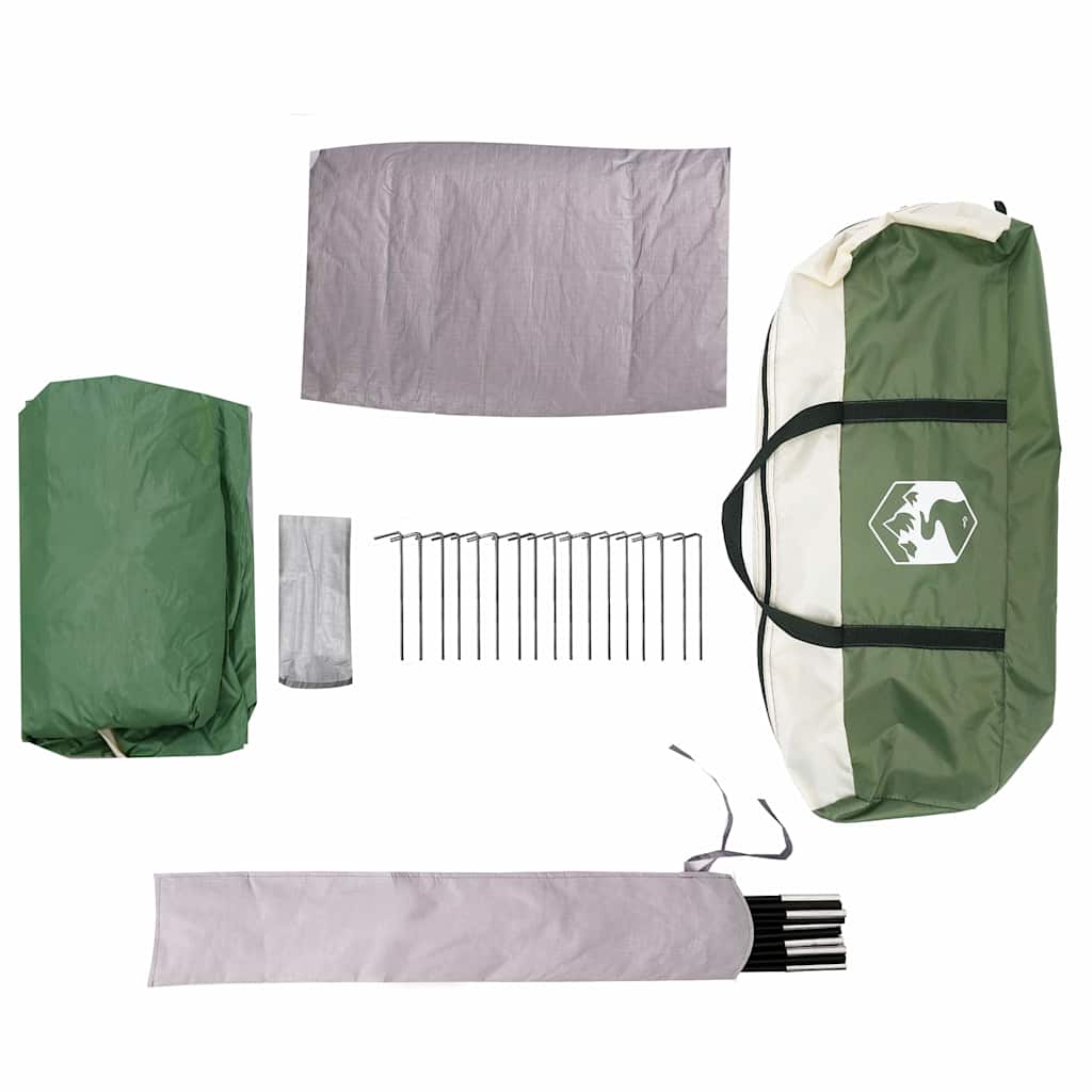 Cabine Tent 5-Persoon met dak Groen en Wit 333 x 317 x 194 cm is nu te koop bij PeponiXL, paradijselijk wonen!