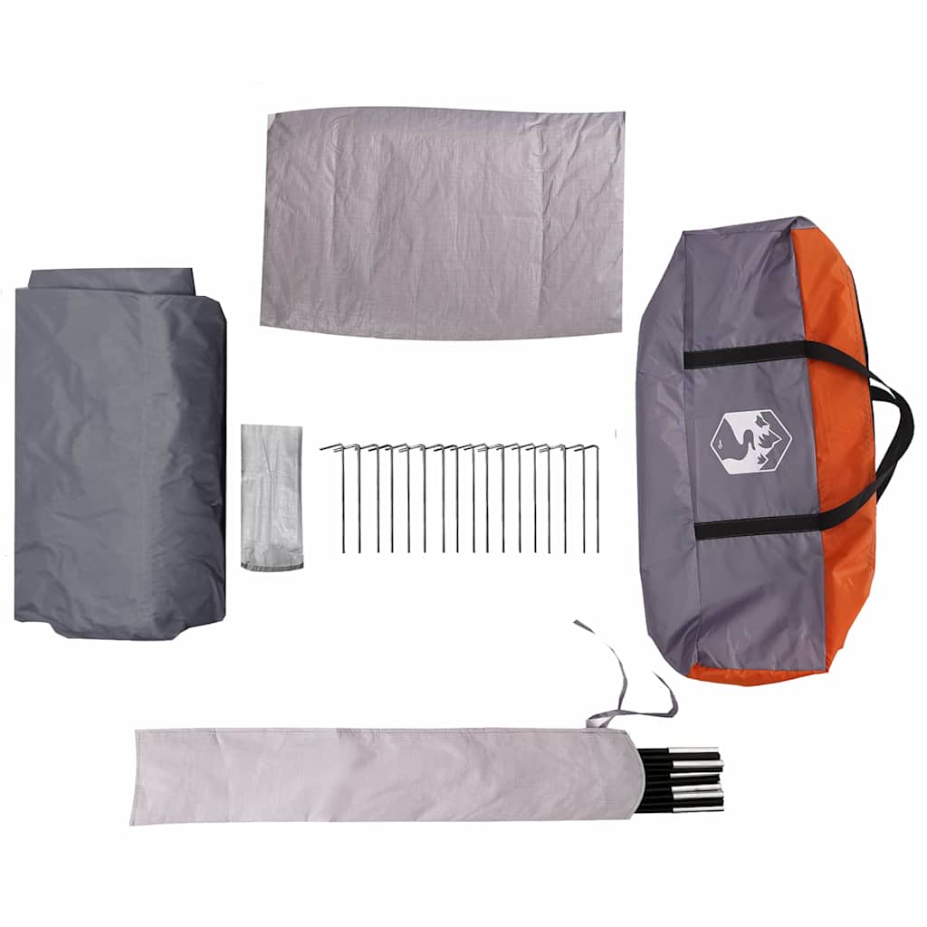 Cabine Tent 5-Persoon Grijs en Oranje 333 x 317 x 194 cm is nu te koop bij PeponiXL, paradijselijk wonen!