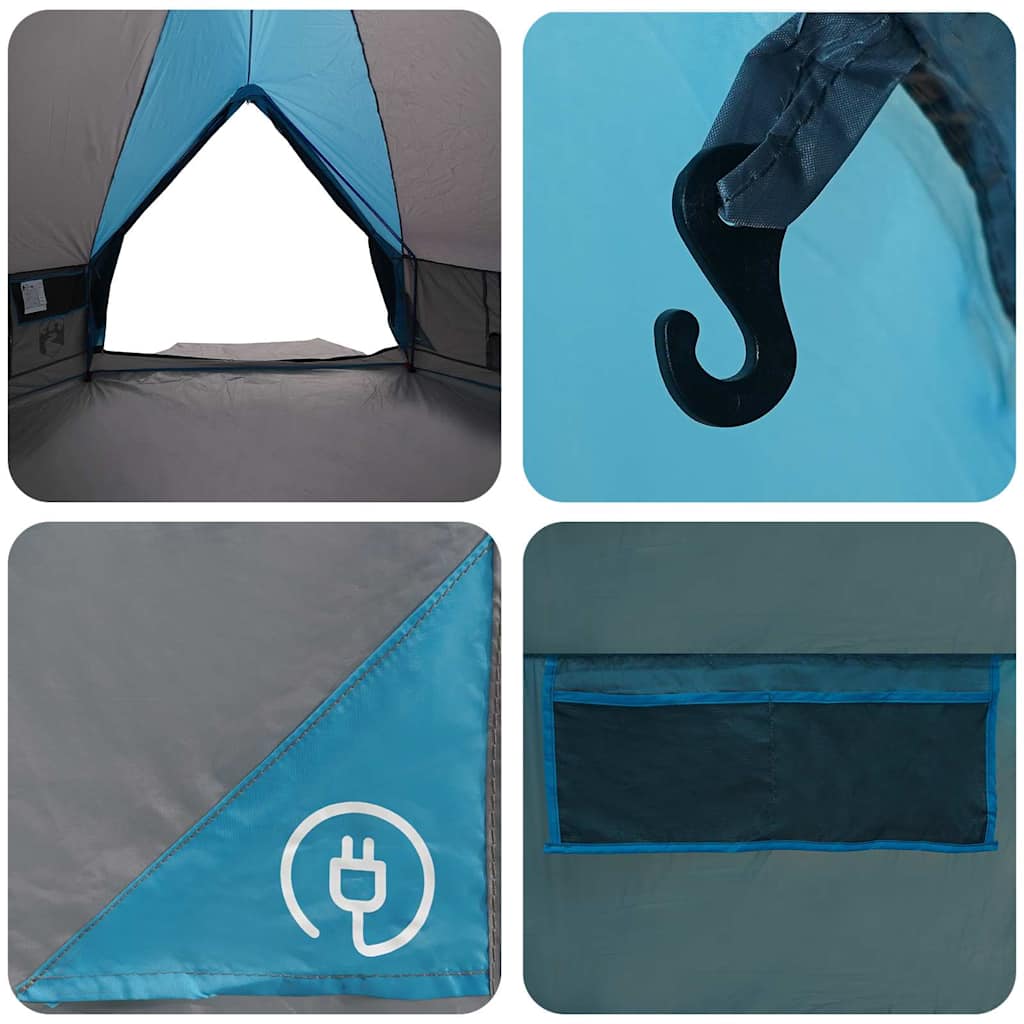Teepee Tent voor 10 Personen Blauw en Grijs 567 x 470 x 242 cm is nu te koop bij PeponiXL, paradijselijk wonen!