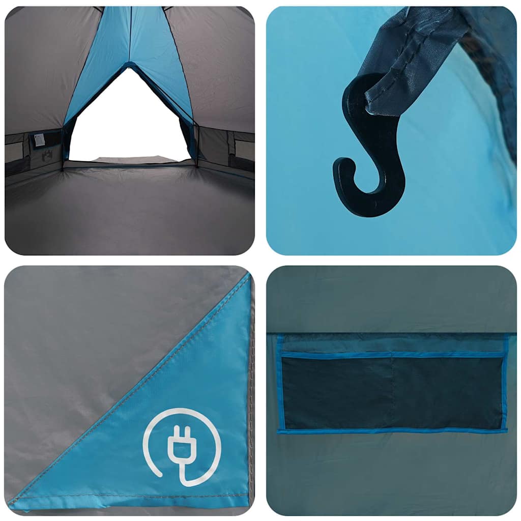 Teepee Tent voor 6 Personen Blauw en Grijs 431 x 366 x 185 cm is nu te koop bij PeponiXL, paradijselijk wonen!