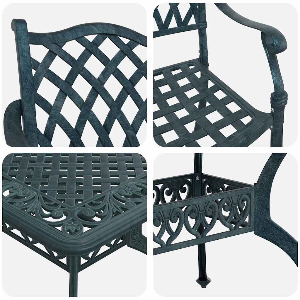 Tuin eettafelset 5 pcs Groen Aluminium