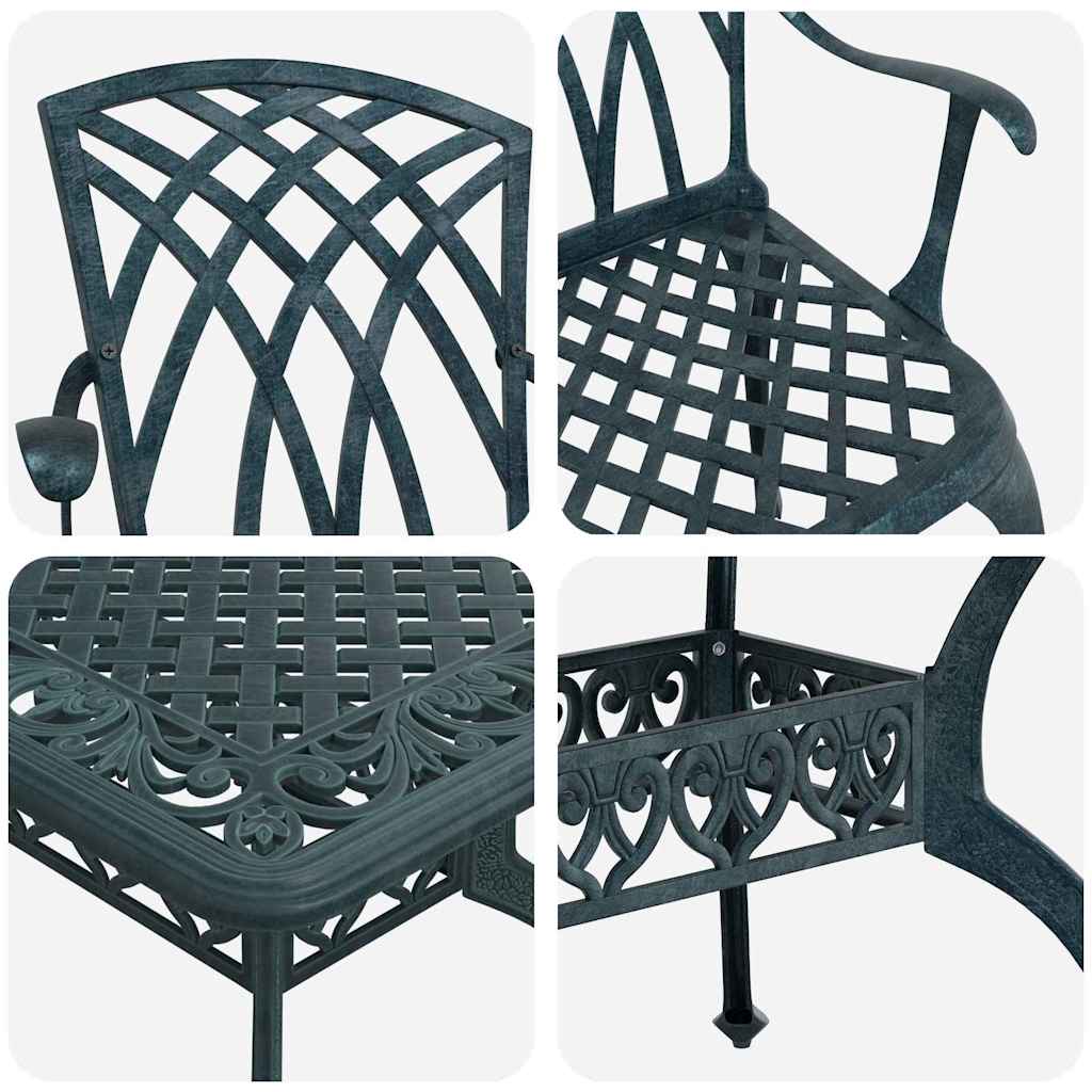 Tuin eettafelset 5 pcs Groen Aluminium