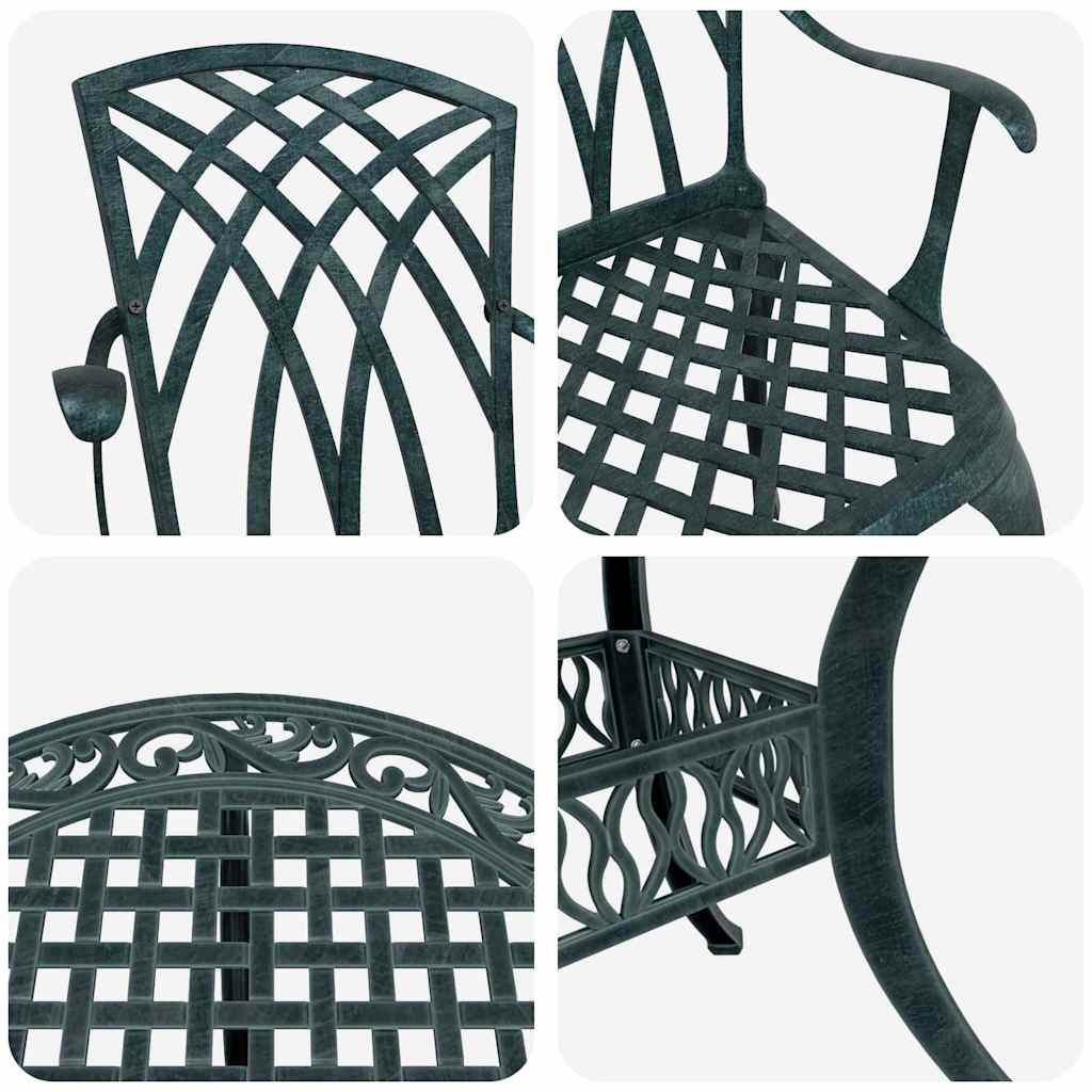 Tuin eettafelset 5 st Groen Aluminium