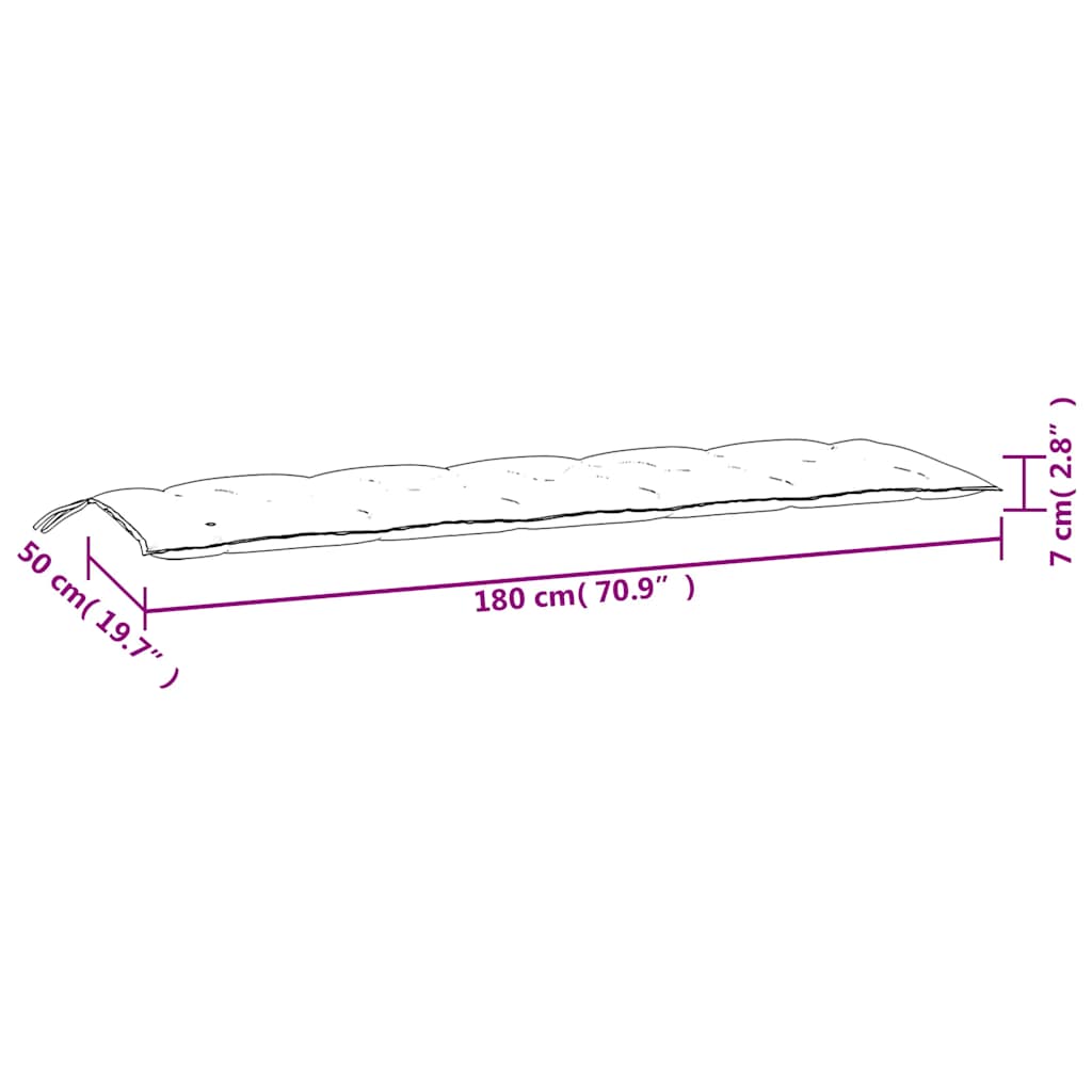 Tuinbankkussen 180x50x7 cm oxford stof bladpatroon is nu te koop bij PeponiXL, paradijselijk wonen!