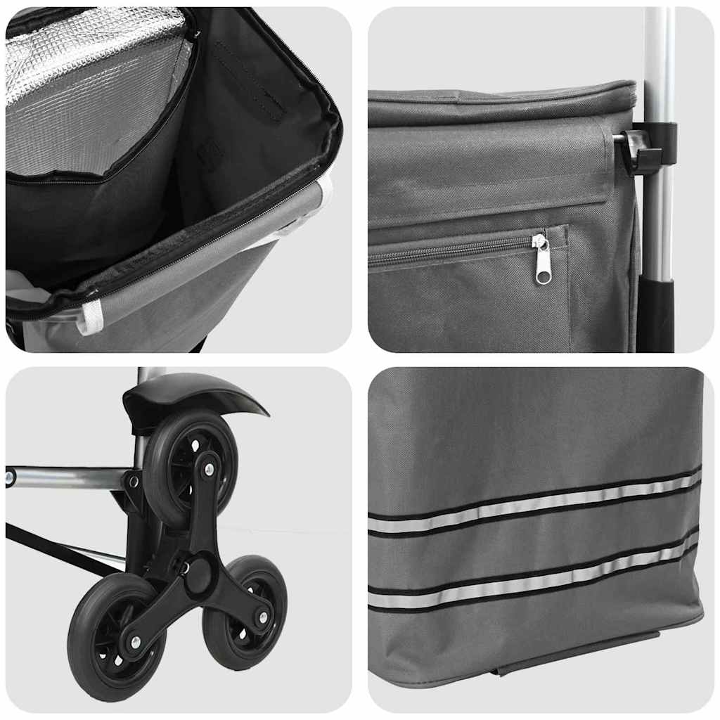Winkel trolley Grijs 47 x 39 x 100,5 cm Oxford stof is nu te koop bij PeponiXL, paradijselijk wonen!