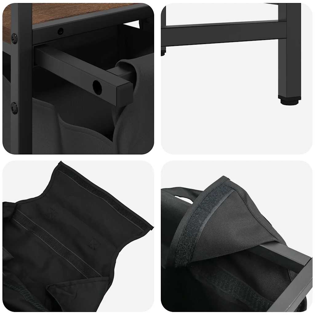 Wasmand 2 vakken met plank bruin eikenkleurig is nu te koop bij PeponiXL, paradijselijk wonen!