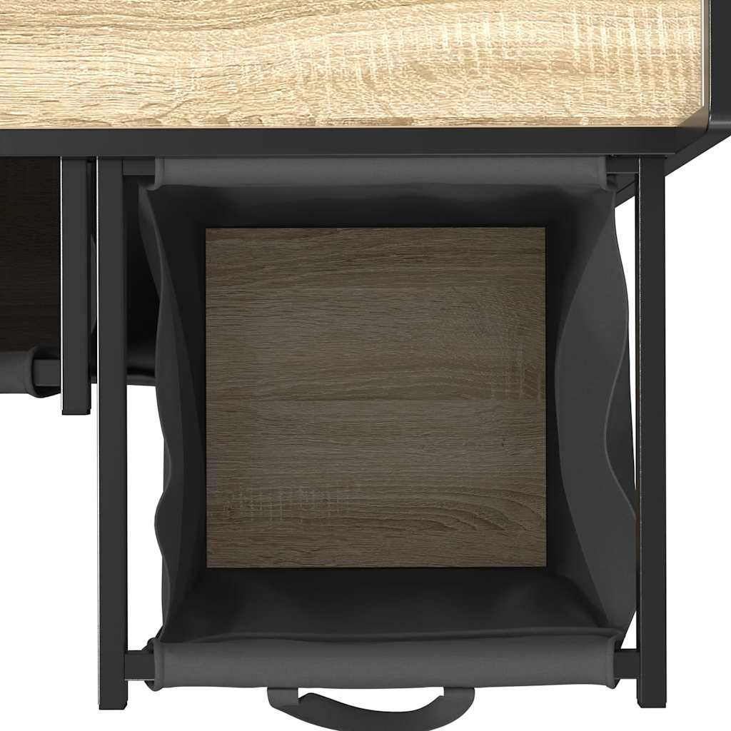 Wasmand 2 vakken met planken sonoma eikenkleurig is nu te koop bij PeponiXL, paradijselijk wonen!