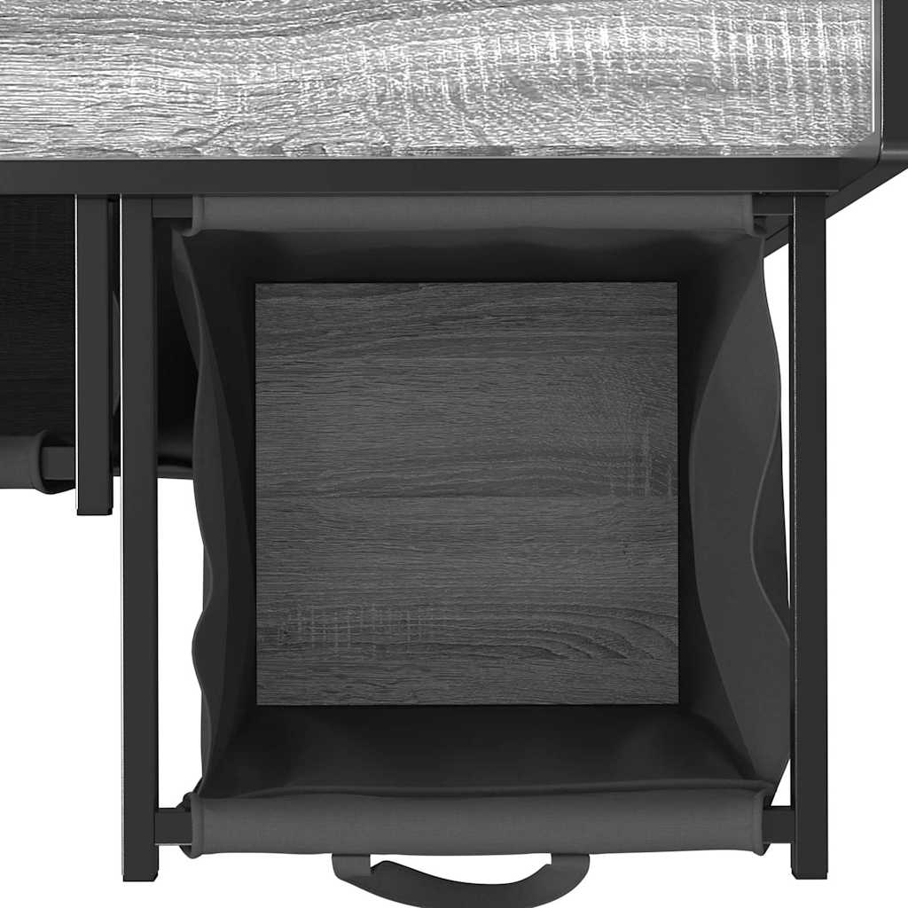 Wasmand 2 vakken met planken grijs sonoma eiken is nu te koop bij PeponiXL, paradijselijk wonen!