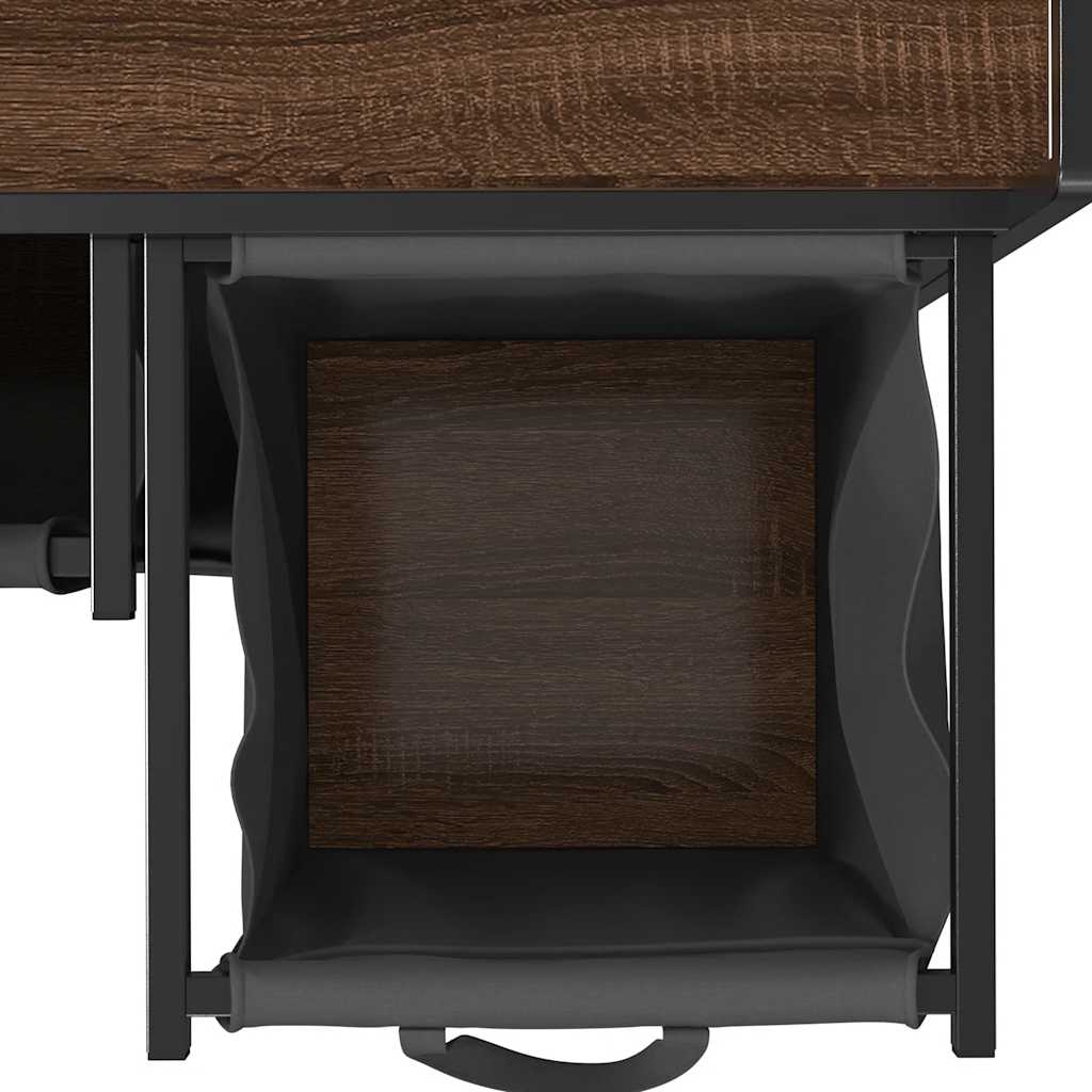 Wasmand 2 vakken met planken bruin eikenkleurig is nu te koop bij PeponiXL, paradijselijk wonen!