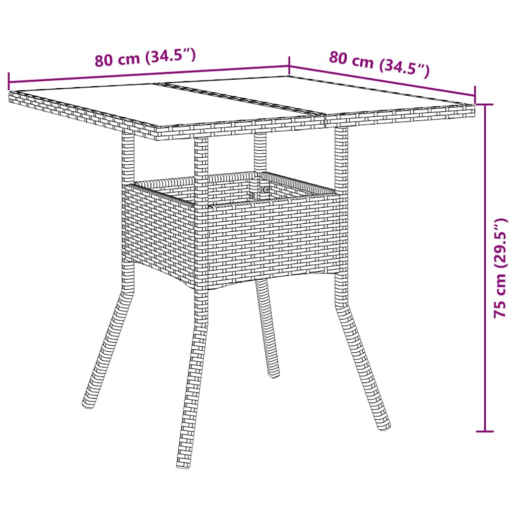 Tuin eettafelset 5 pcs Beige poly rattan is nu te koop bij PeponiXL, paradijselijk wonen!
