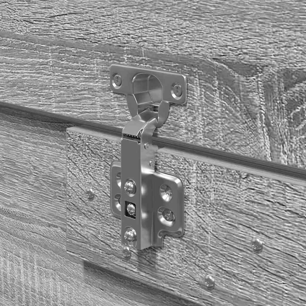 Opbergbedframe Grijs Sonoma 200 x 200 cm Bewerkt hout is nu te koop bij PeponiXL, paradijselijk wonen!