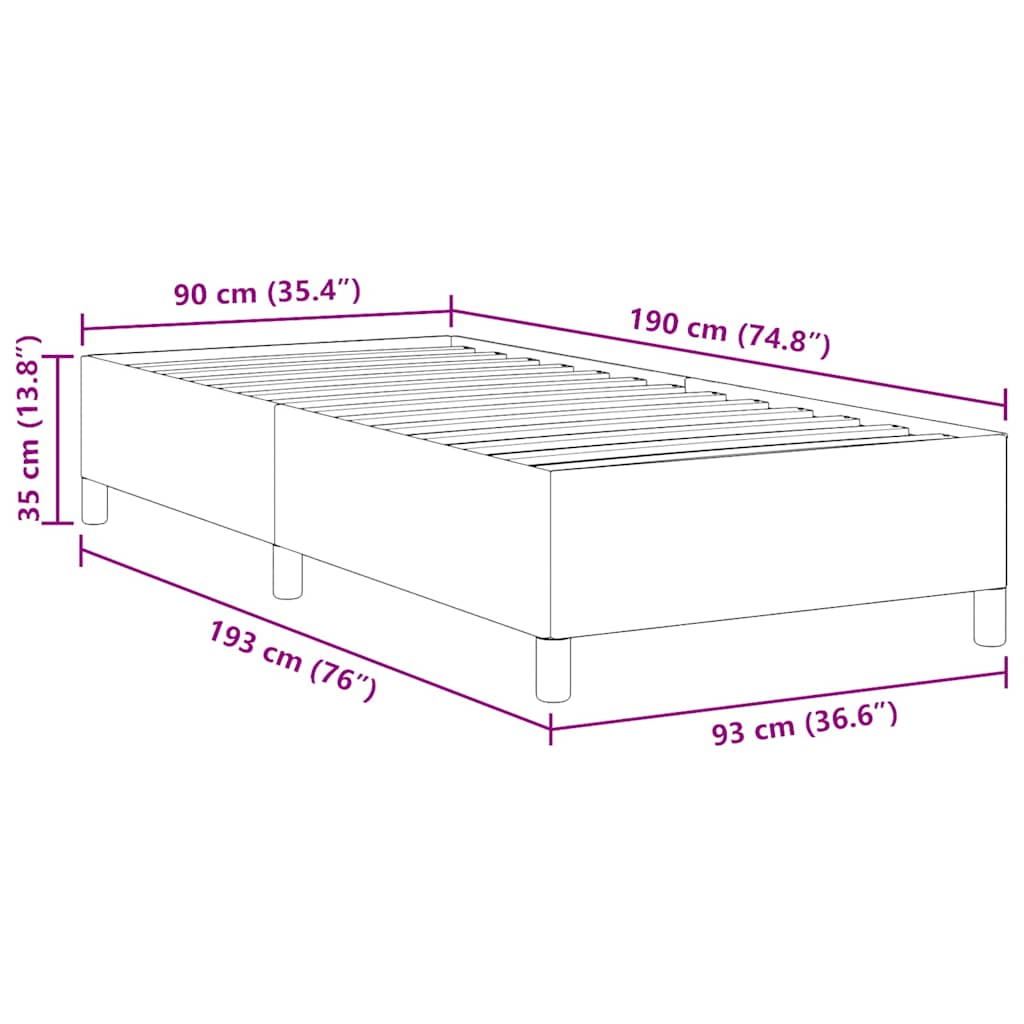 Boxspringbed Blauw 90 x 190 cm Katoen Stof