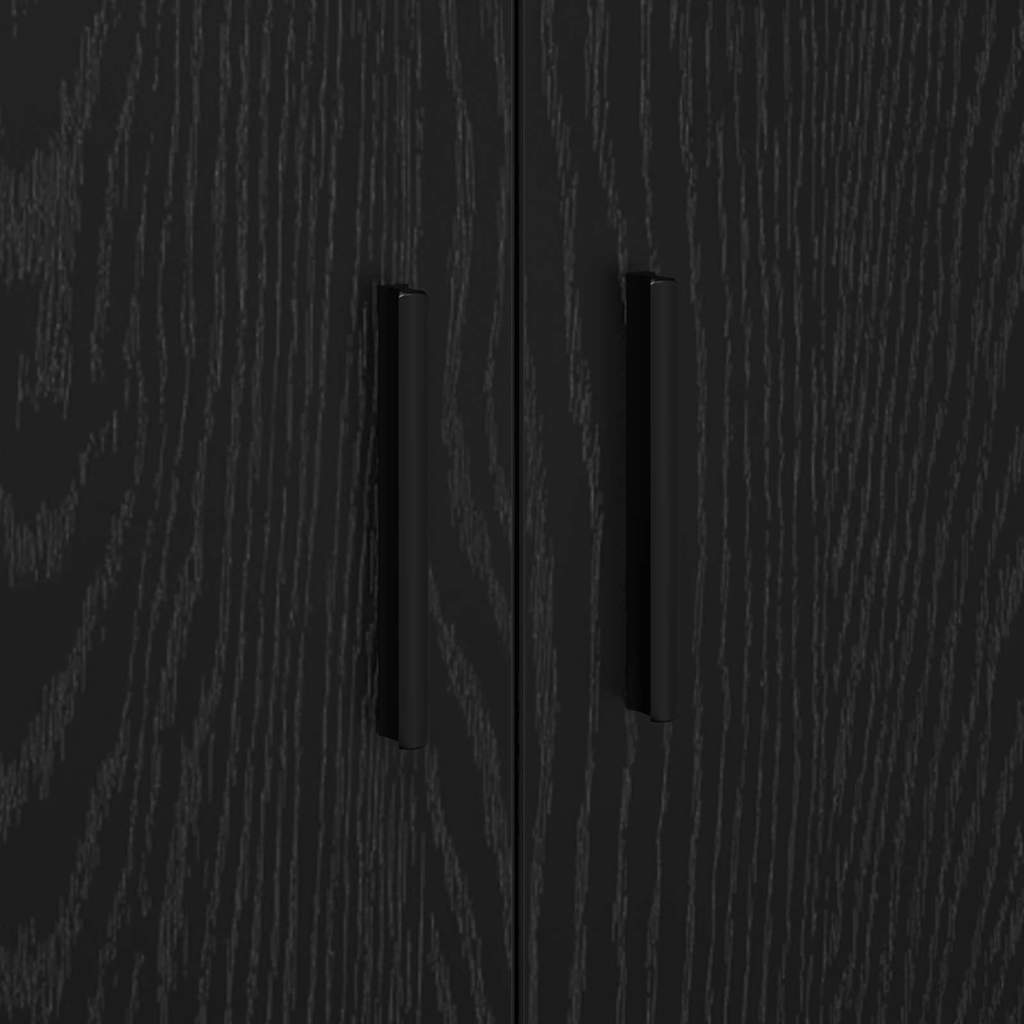 Opbergkast 2 pcs Zwart Eiken 127 x 41 x 40 cm Bewerkt hout is nu te koop bij PeponiXL, paradijselijk wonen!