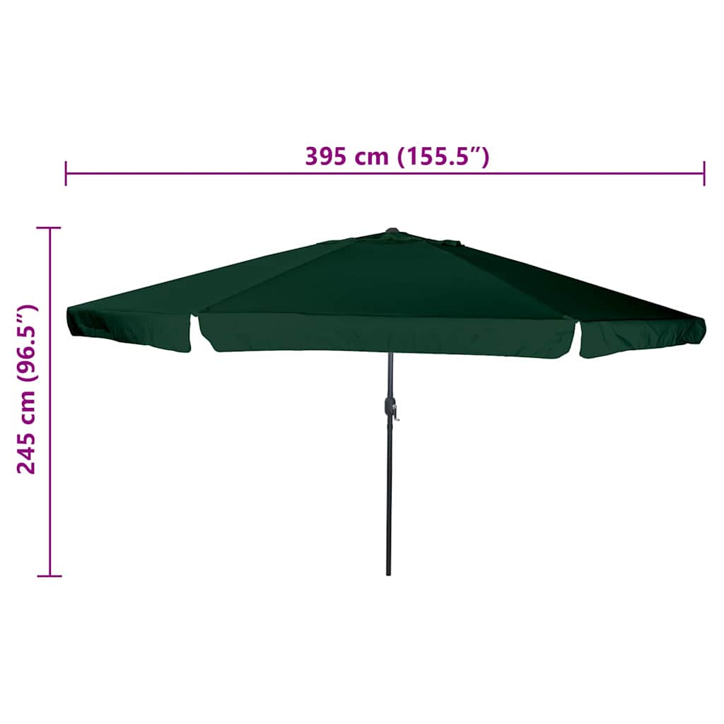 Tuinparasol Groen 395 x 395 x 245 cm Polyester en staal is nu te koop bij PeponiXL, paradijselijk wonen!