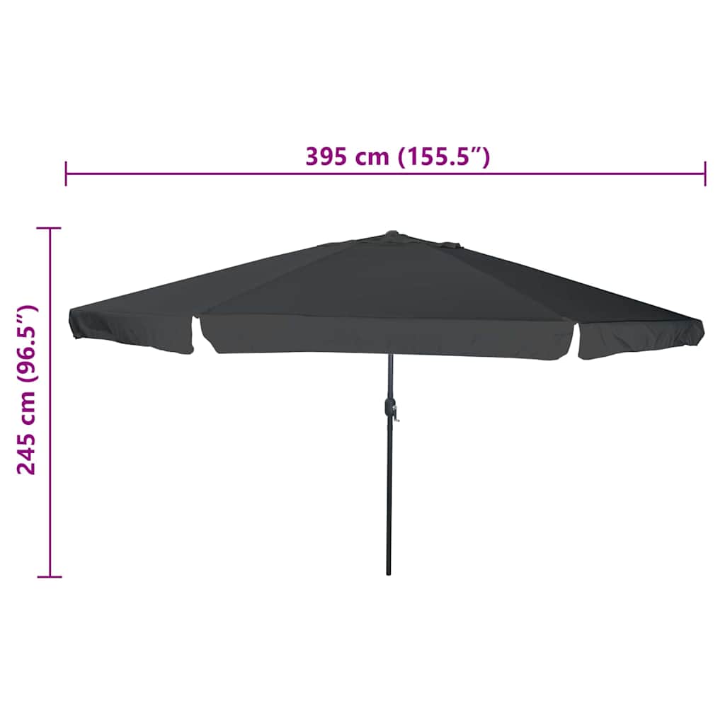 Tuinparasol Antraciet 394 x 394 x 248 cm Polyester en staal is nu te koop bij PeponiXL, paradijselijk wonen!