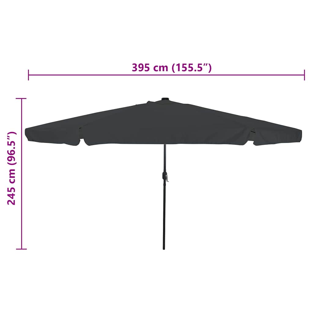 Tuinparasol Antraciet 395 x 395 x 245 cm Polyester is nu te koop bij PeponiXL, paradijselijk wonen!