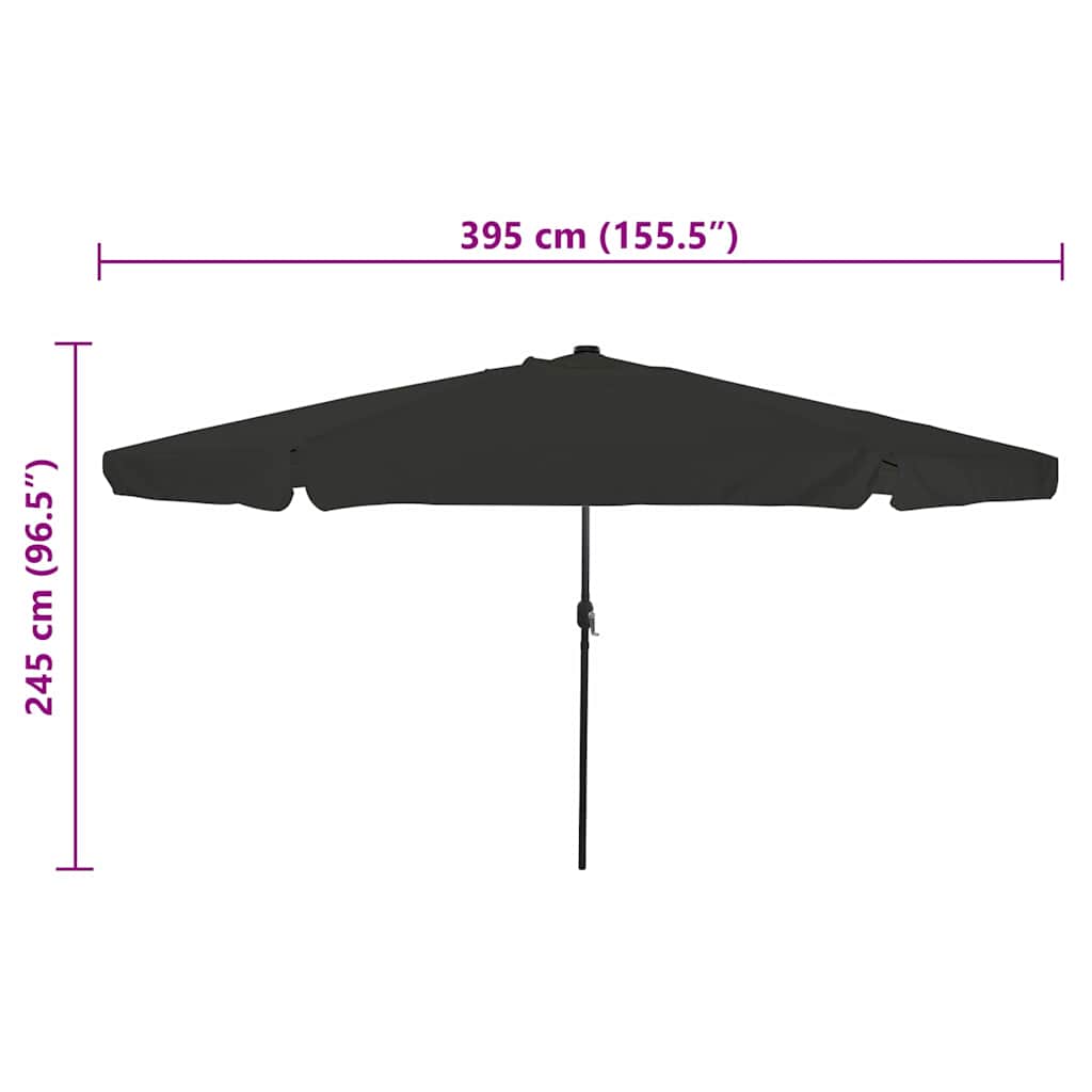 Tuinparasol Zwart 395 x 395 x 245 cm Polyester is nu te koop bij PeponiXL, paradijselijk wonen!