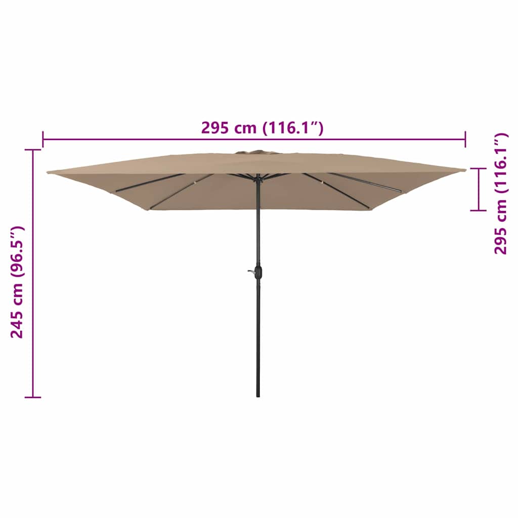 Tuinparasol Taupe 295 x 295 x 245 cm Polyester en staal is nu te koop bij PeponiXL, paradijselijk wonen!