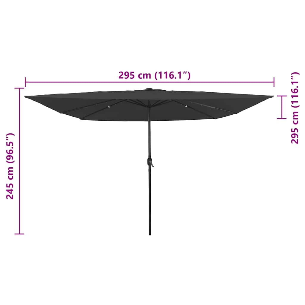 Tuinparasol Antraciet 295 x 295 x 245 cm Polyester en staal is nu te koop bij PeponiXL, paradijselijk wonen!