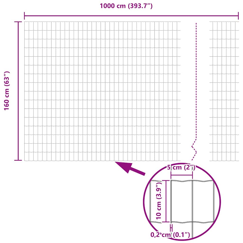 Euro Hek Grijs 1,6 x 10 m PVC-gecoat ijzer is nu te koop bij PeponiXL, paradijselijk wonen!