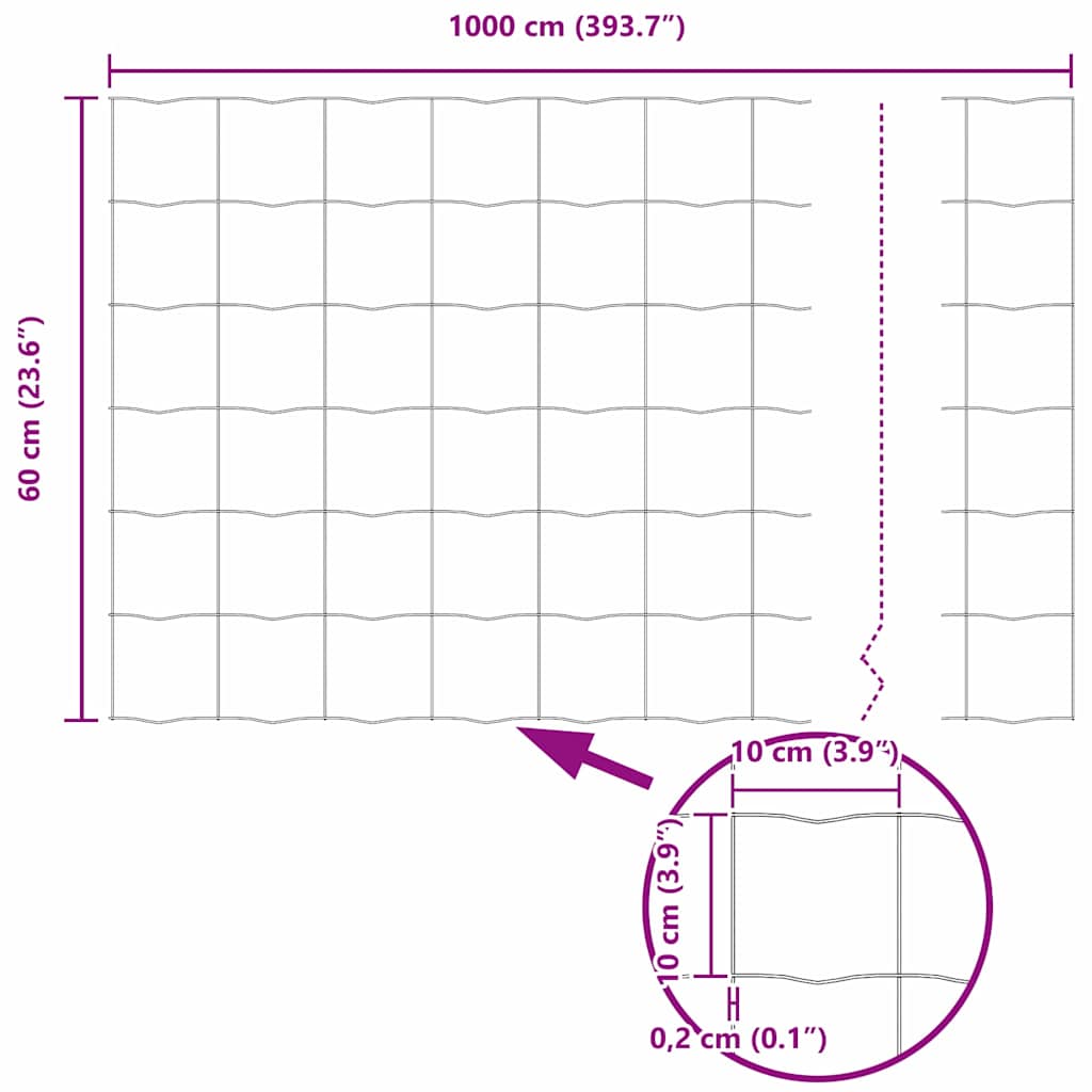 Euro Hek Grijs 0,6 x 10 m PVC-gecoat ijzer is nu te koop bij PeponiXL, paradijselijk wonen!