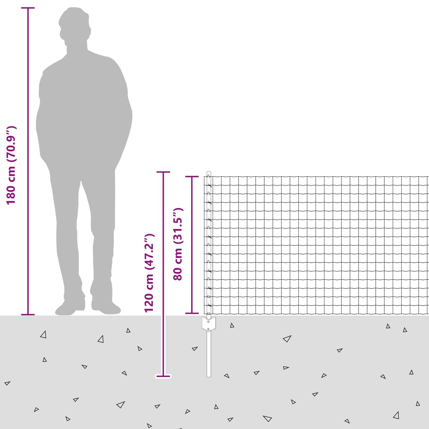 Hek met Paal Zilver 0,8 x 10 m Staal is nu te koop bij PeponiXL, paradijselijk wonen!