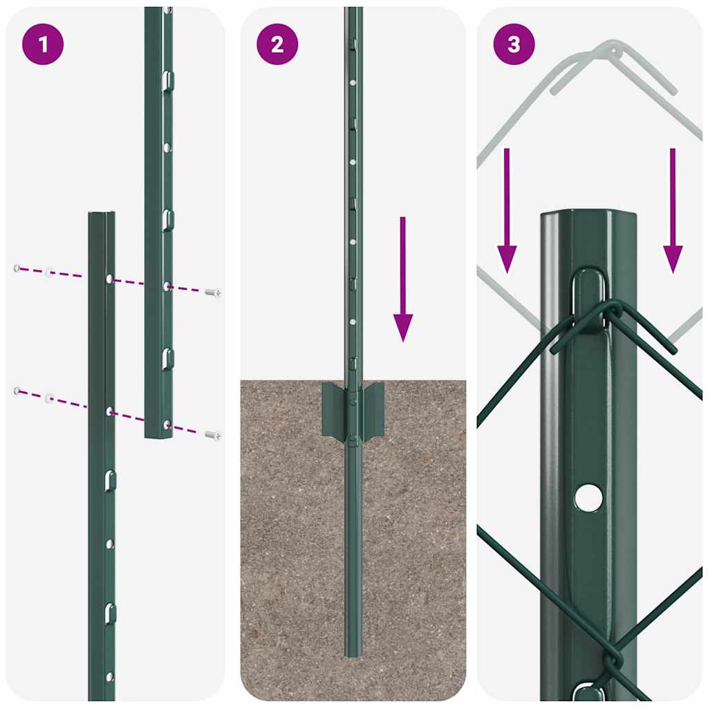 Hek met Paal Groen 1 x 25 m Staal is nu te koop bij PeponiXL, paradijselijk wonen!
