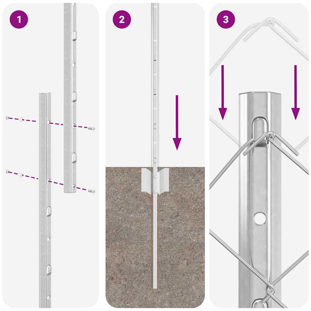 Hek met Paal Zilver 1 x 10 m Staal is nu te koop bij PeponiXL, paradijselijk wonen!