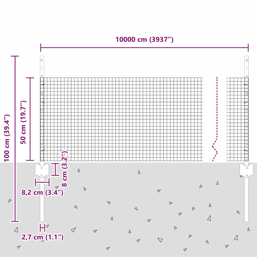 Hek met Paal Zilver 0,5 x 100 m Staal is nu te koop bij PeponiXL, paradijselijk wonen!