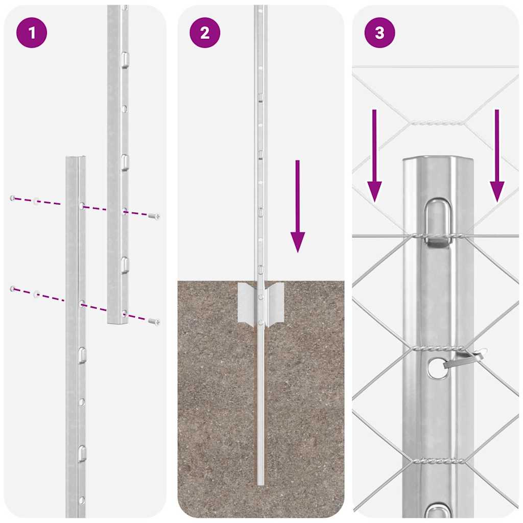 Hek met Paal Zilver 1,4 x 50 m Staal is nu te koop bij PeponiXL, paradijselijk wonen!