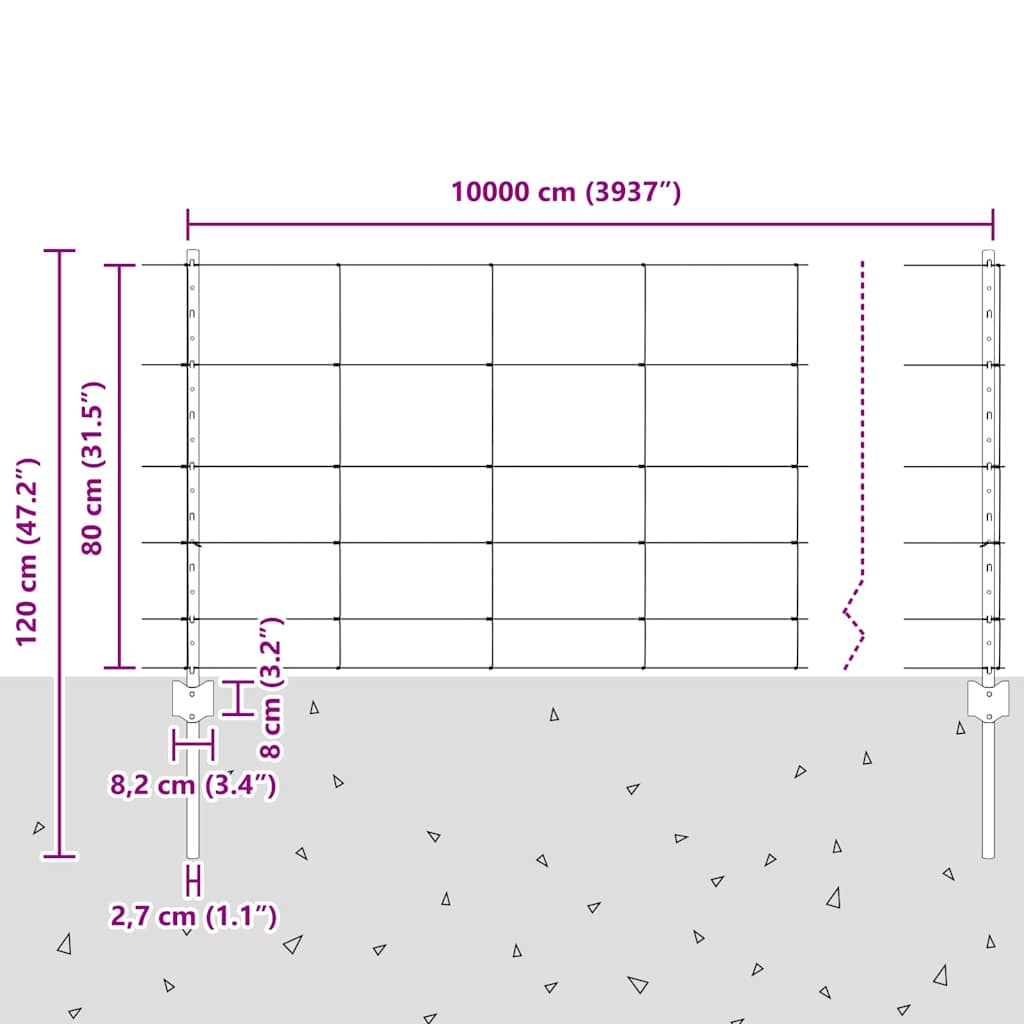 Hek met Paal Zilver 0,8 x 100 m Staal is nu te koop bij PeponiXL, paradijselijk wonen!