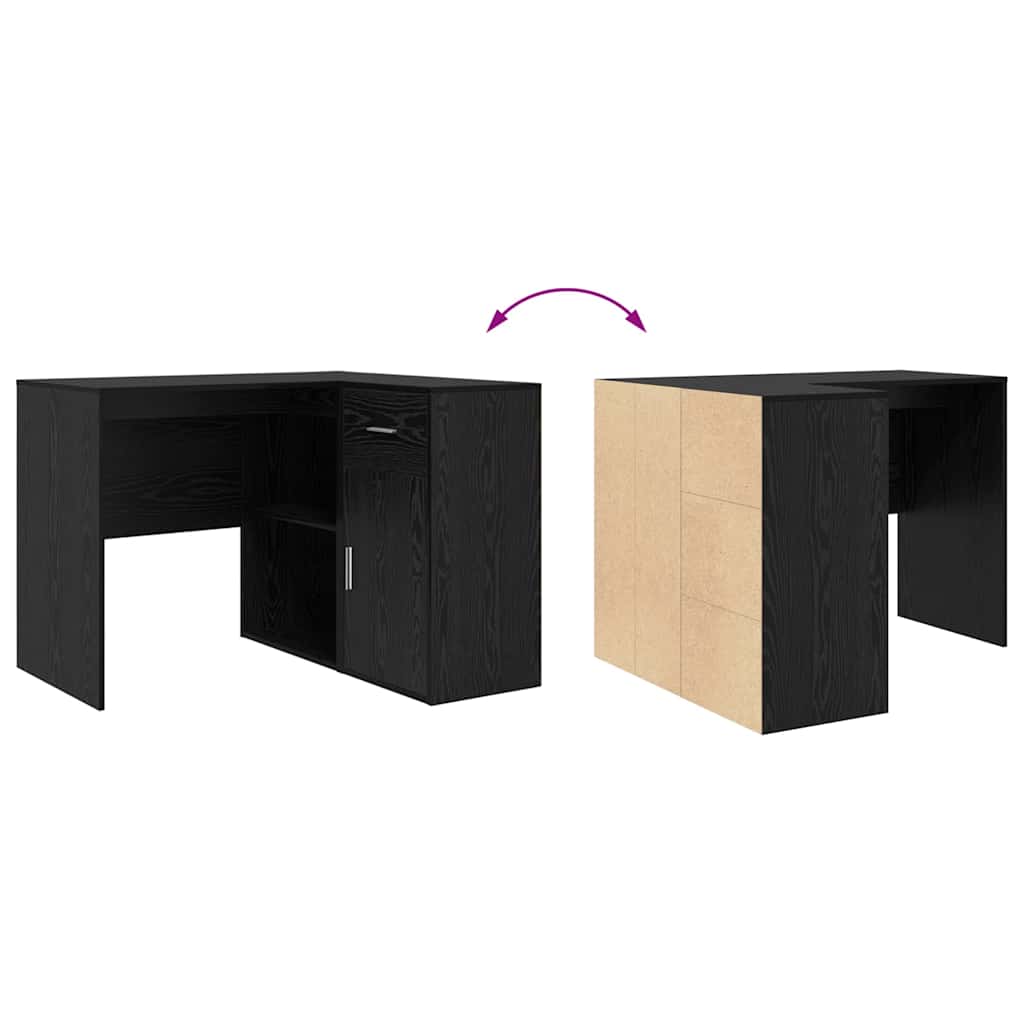Hoekbureau met lade Zwart Eiken 102 x 88 x 75 cm is nu te koop bij PeponiXL, paradijselijk wonen!