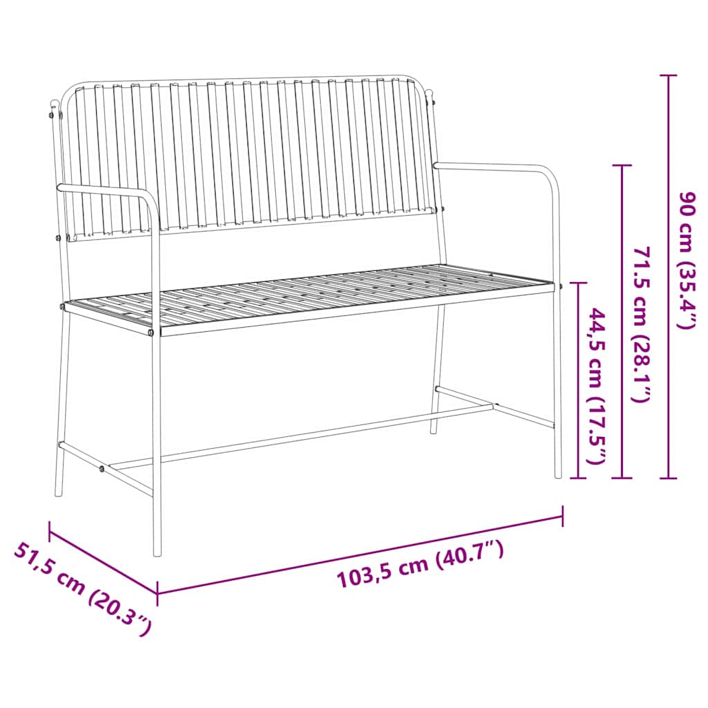 Tuinbank Effen Wit 103,5 x 51,5 x 90 cm Staal is nu te koop bij PeponiXL, paradijselijk wonen!