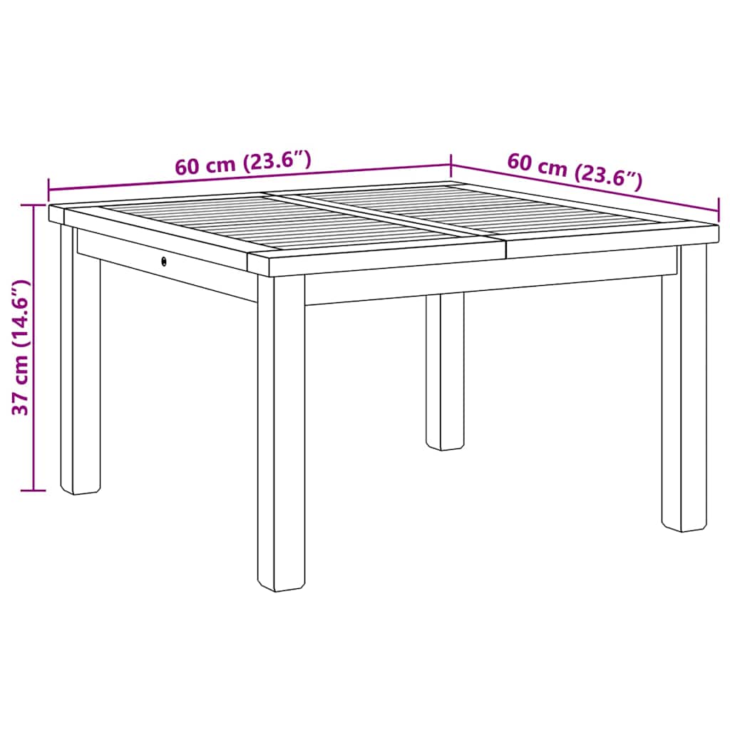 Salontafel Bruin 60 x 60 x 36 cm Massief Teakhout is nu te koop bij PeponiXL, paradijselijk wonen!