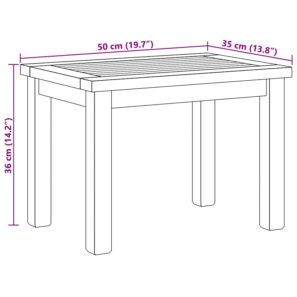 Salontafel Bruin 50 x 35 x 36 cm Massief Teakhout is nu te koop bij PeponiXL, paradijselijk wonen!