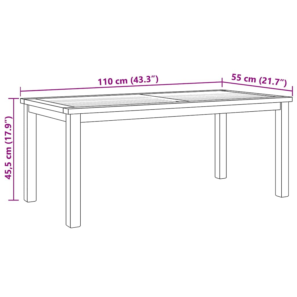 Salontafel Bruin 110 x 55 x 45 cm Massief Teakhout is nu te koop bij PeponiXL, paradijselijk wonen!