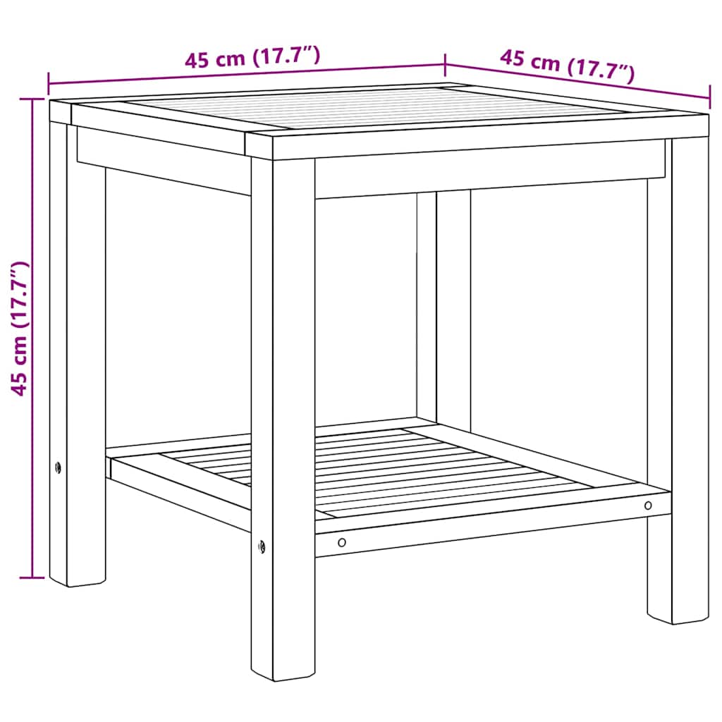 Salontafel met opslag Bruin 45 x 45 x 45 cm Massief Teakhout is nu te koop bij PeponiXL, paradijselijk wonen!
