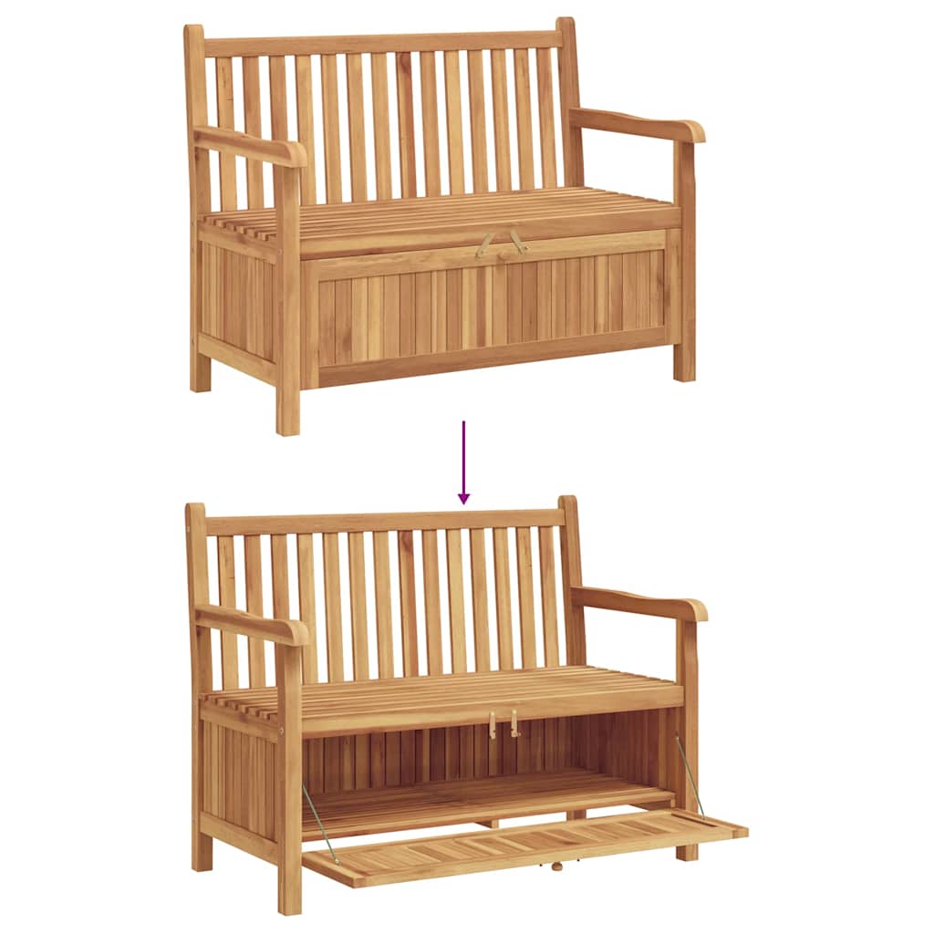 Bank met opslag Bruin 114 x 60 x 90 cm Massief Teakhout is nu te koop bij PeponiXL, paradijselijk wonen!