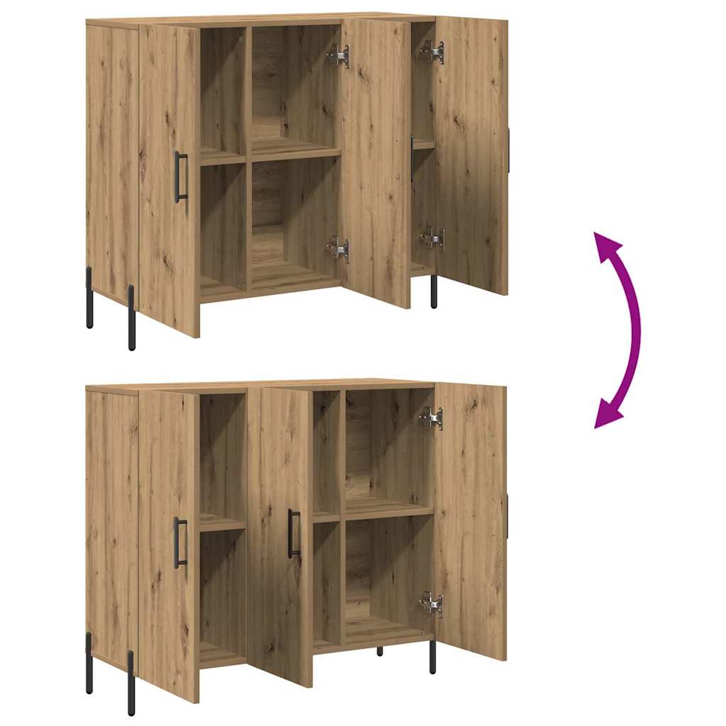 Dressoir Artisan Eiken 90 x 34 x 80 cm Bewerkt hout is nu te koop bij PeponiXL, paradijselijk wonen!